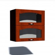 Corp superior vitrina 80 cu 2 usi orizontale Zebra MDF mustata cedru Corp superior vitrina 80 cu 2 usi orizontale Zebra MDF mustata cedru